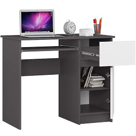 SCRIVANIA PER COMPUTER PIKSEL PK GRIGIO / BIANCO - DESTRO