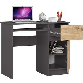 SCRIVANIA PER COMPUTER PIKSEL PK GRIGIO / ROVERE ARTIGIANO - DESTRO
