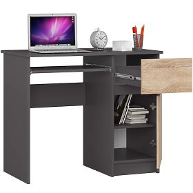 SCRIVANIA PER COMPUTER PIKSEL PK GRIGIO / ROVERE SONOMA - DESTRO