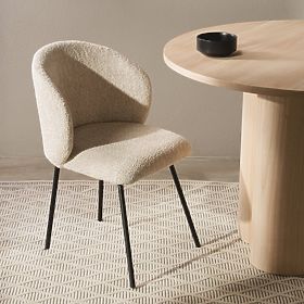 Sedia da pranzo Larisa, beige/gambe nere, lectus