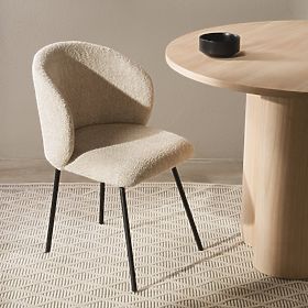 Sedia da pranzo Larisa, beige/gambe nere, lectus