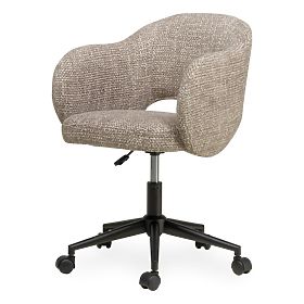 Sedia girevole Garen, beige-grigio/gambe nere