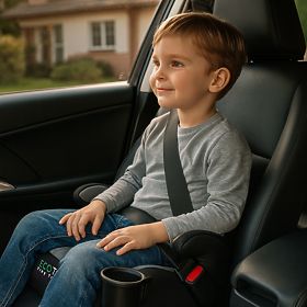 Seggiolino auto rialzo per bambini i-SIZE altezza 125-150 cm portabicchieri ECOTOYS, EcoToys