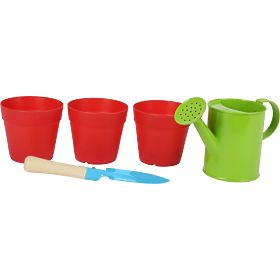 Set da giardino con vasi di fiori