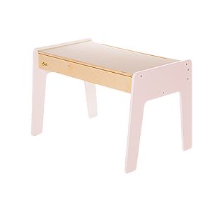Set da tavolo e due sedie per bambini con accessori - rosa