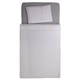 Set di biancheria da letto in mussola da 3 pezzi Heavens - Grigio chiaro, Babymatex