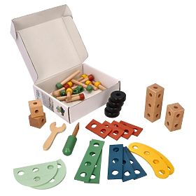 Set di costruzioni in legno con 40 elementi