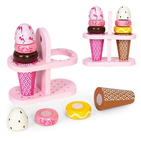 Set di gelati in legno con velcro per bambini 9 pezzi ECOTOYS, EcoToys