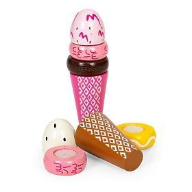 Set di gelati in legno con velcro per bambini 9 pezzi ECOTOYS, EcoToys