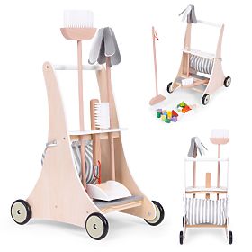 Set di pulizia in legno con carrello ECOTOYS