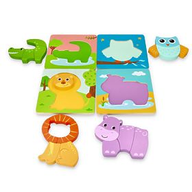 Set di quattro puzzle con animali