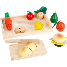 small foot Alimenti da colazione in legno da tagliare - confezione danneggiata