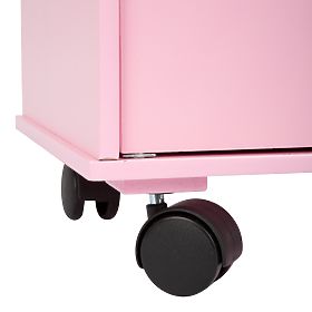 small foot Armadio in legno per bambole rosa