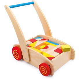 small foot Carrello deambulatore in legno con blocchi