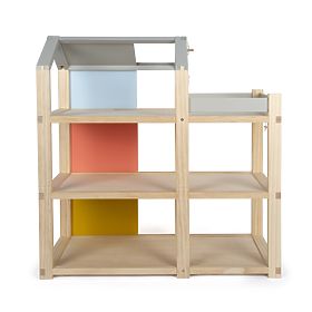 small foot Casa delle bambole con mobili, naturale