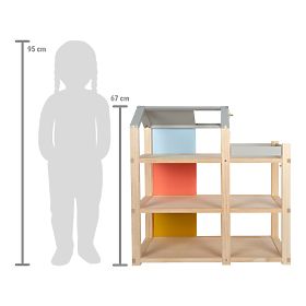 small foot Casa delle bambole con mobili, naturale