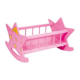 small foot Culla in legno rosa con stella