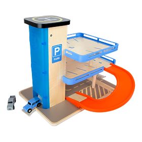 small foot Garage in legno a più piani con ascensore, small foot