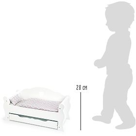 small foot Lettino in legno per bambole bianco