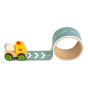 small foot Macchina da costruzione con strada 1 pz gialla