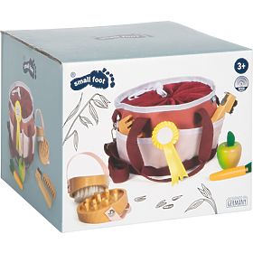 small foot Set di cura del cavallo con borsa rossa, small foot