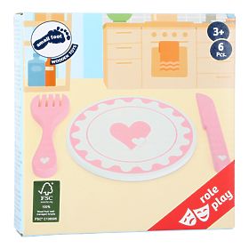 small foot Set di piatti con posate Cuore, small foot