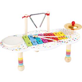 small foot Tavolino musicale in legno con pois, small foot