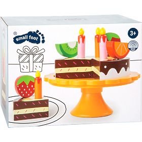 small foot Torta di compleanno in legno con frutta