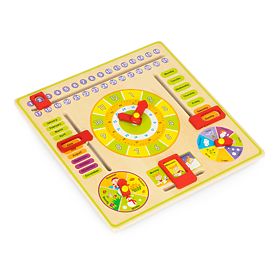 Tabellone educativo in legno - calendario orologio ECOTOYS