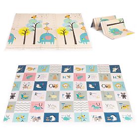 Tappetino in schiuma per bambini 200x150 cm educativo, pieghevole, doppia faccia, scala di crescita,