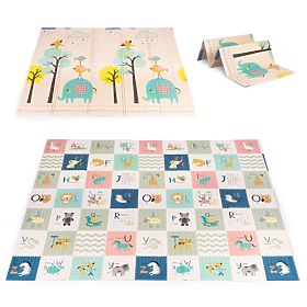 Tappetino in schiuma per bambini 200x180 cm educativo, pieghevole, doppia faccia, scala di crescita,