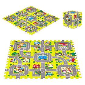 Tappetino in schiuma per bambini città 9 pezzi 90,5x90,5 cm IPLAY, IPLAY