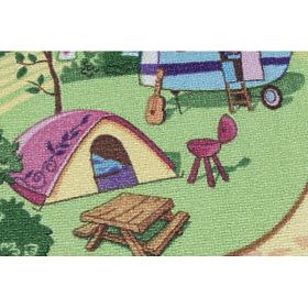 Tappeto Antiscivolo per Bambini REBEL ROADS Candy Town 27 - Rosa/Verde, F.H.Kabis