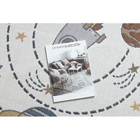 Tappeto BONO 8288 rotondo Spazio, pianeti crema / antracite