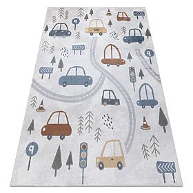 Tappeto BONO 8436 Auto, strade crema / grigio chiaro, F.H.Kabis