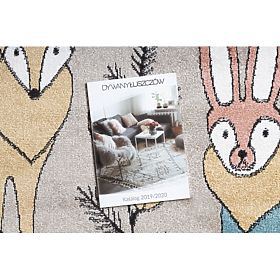 Tappeto FUN Forester per bambini, animali, foresta beige