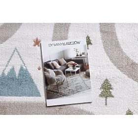 Tappeto FUN Polar per bambini, strade, foresta, crema, F.H.Kabis