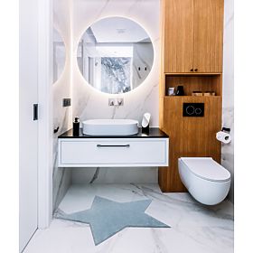 Tappeto lavabile SHAPE 3148 Stella Shaggy - blu peluche, antiscivolo, F.H.Kabis