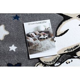 Tappeto rotondo PETIT ELEFANTINO, STELLE, grigio