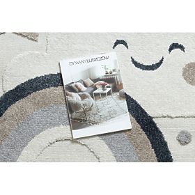 Tappeto rotondo YOYO EY78 bianco / beige - Nuvola, Arcobaleno, punti per bambini, strutturale, senso, F.H.Kabis