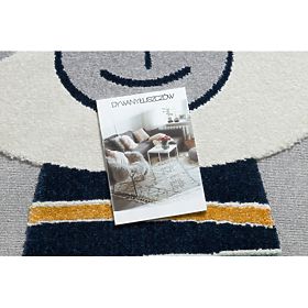 Tappeto YOYO GD50 grigio / bianco - Orsetto per bambini, strutturale, sensoriale Frange, F.H.Kabis