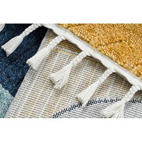 Tappeto YOYO GD52 grigio/giallo - stelle, nuvole, patchwork per bambini, strutturale, sensoriale Fra