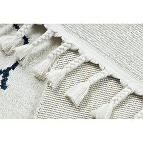 Tappeto YOYO GD63 bianco / blu scuro - Nuvola, gocce per bambini, strutturale, sensoriale Frange