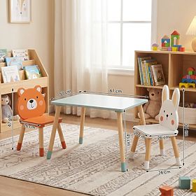 Tavolino e sedie per bambini Ourbaby - Amici giocosi del bosco