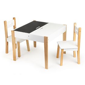 Tavolo in legno per bambini con sedie Natural
