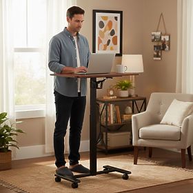 Tavolo mobile regolabile 70x48 cm tavolino per laptop altezza regolabile 71,5-112 cm ModernHome