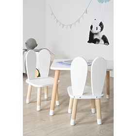 Tavolo per bambini con sedie - Orecchie - bianco, Ourbaby®