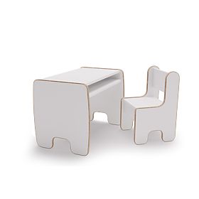 tavolo per bambini Timi + sedia MDF colore bianco