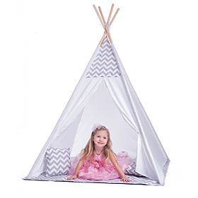 Tenda Tipi per bambini grigio-bianca, Woodyland Woody