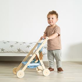 Tidlo Passeggino da golf in legno per bambole blu, Tidlo